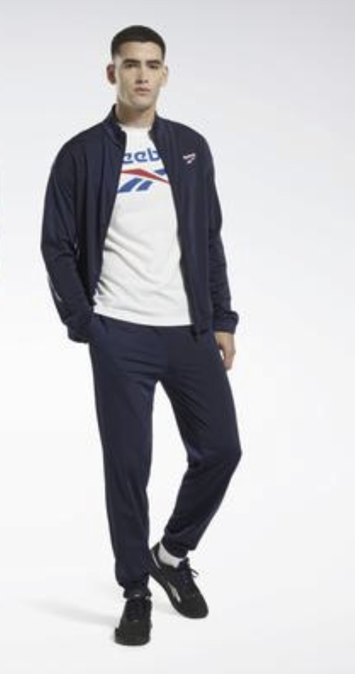 Reebok Men Identity Vector Drawstring Track Pants Navy Size M